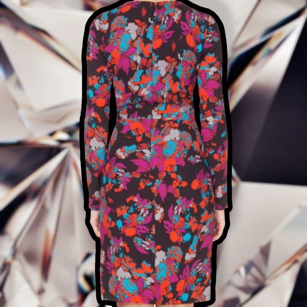 Givenchy Graphic Print Black Floral Long Sleeve Dress ASO Younger and The View - Picture 5 of 16